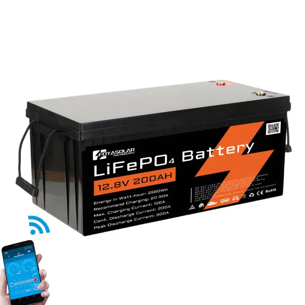 FOYASOLAR LiFePO4 12.8V 200Ah Rechargeable Deep Cycle Battery Pack